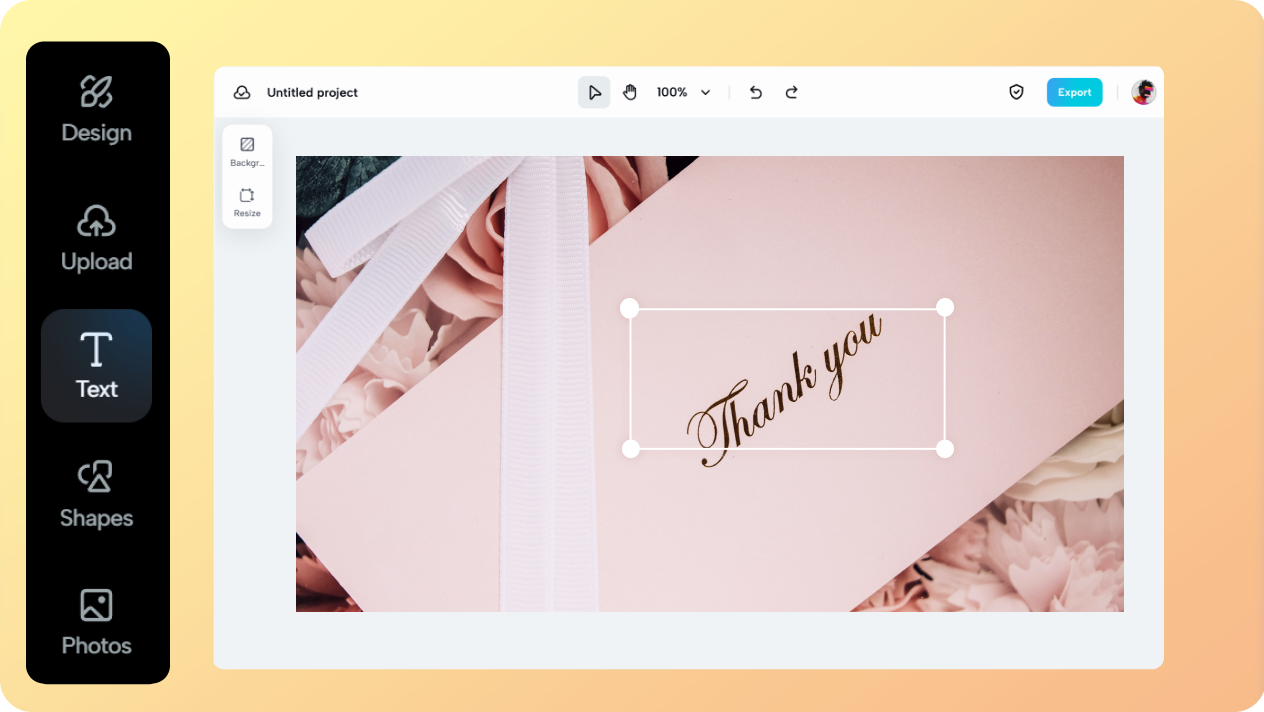 Create wedding thank you card